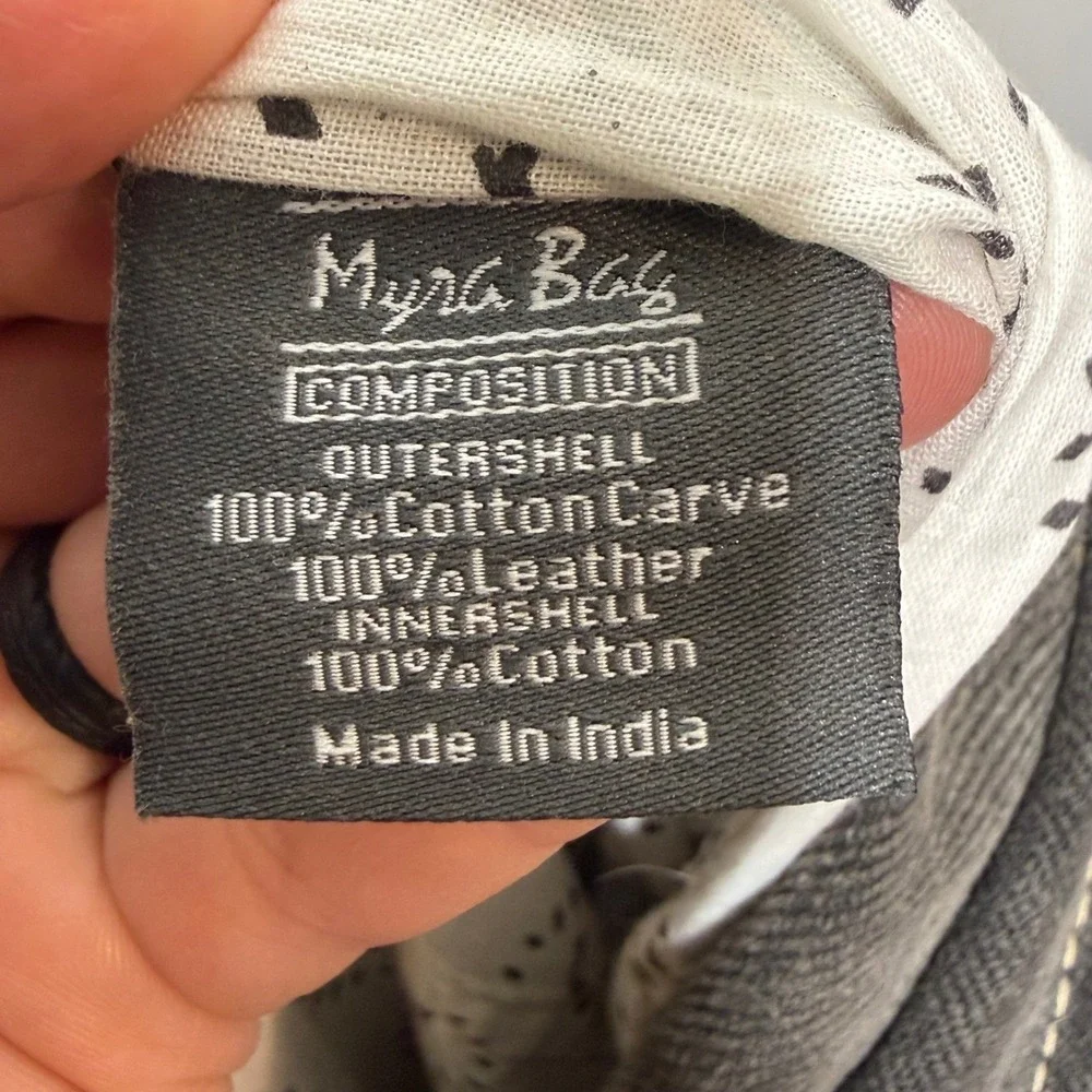 Myra Bag Backpack Med Gray Brown Boho Canvas Leather Hair-On Southwestern Boho
